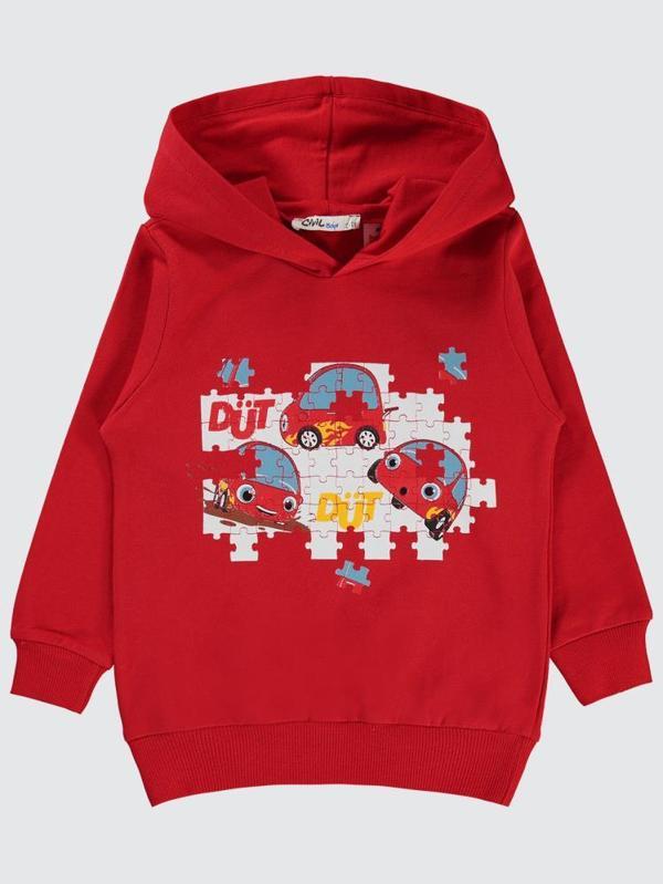 Civil Boys Puzzle Baskılı 2-5 Yaş Sweatshirt - Kırmızı2-3 Yaş - Image 1