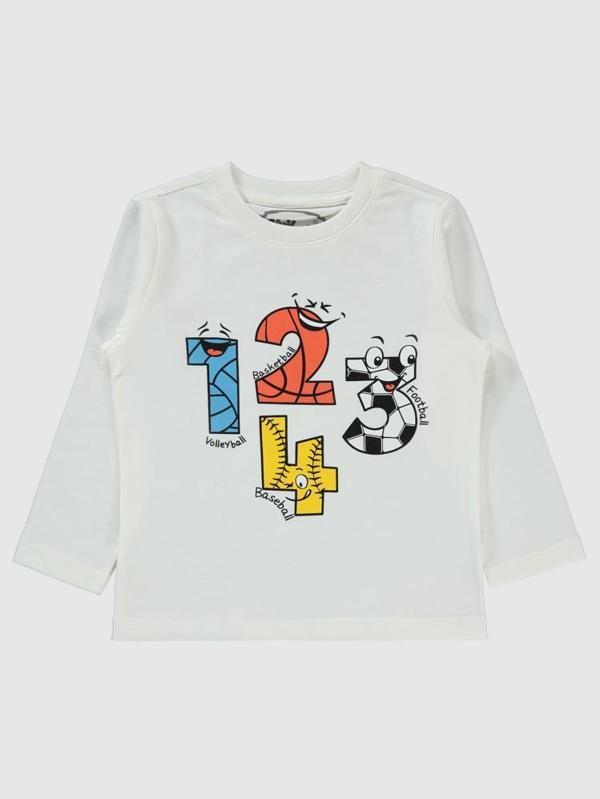 Civil Boys 1-2-3-4 Soccer Baskılı 2-5 Yaş Sweatshirt - Ekru2-3 Yaş - Image 1