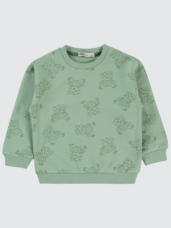 Civil Boys Ayıcık Baskılı 2-5 Yaş Sweatshirt - Haki4-5 Yaş - Image 1