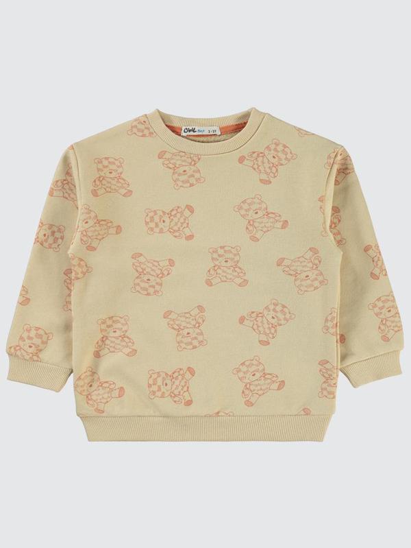 Civil Boys Ayıcık Baskılı 2-5 Yaş Sweatshirt - Bej2-3 Yaş - Image 1