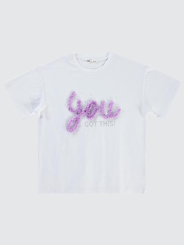 Civil Girls You Lase Nakışlı 10-13 Yaş Tişört - Beyaz12-13 Yaş - Image 1