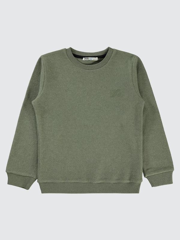 Civil Boys 96 Nakışlı 6-9 Yaş Sweatshirt - Haki9-10 Yaş - Image 1