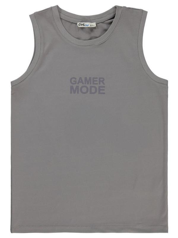 Civil Boys Gamer Mode Reflektör Baskılı Sıfır Kol 10-13 Yaş Tişört - Gri13-14 Yaş - Image 1