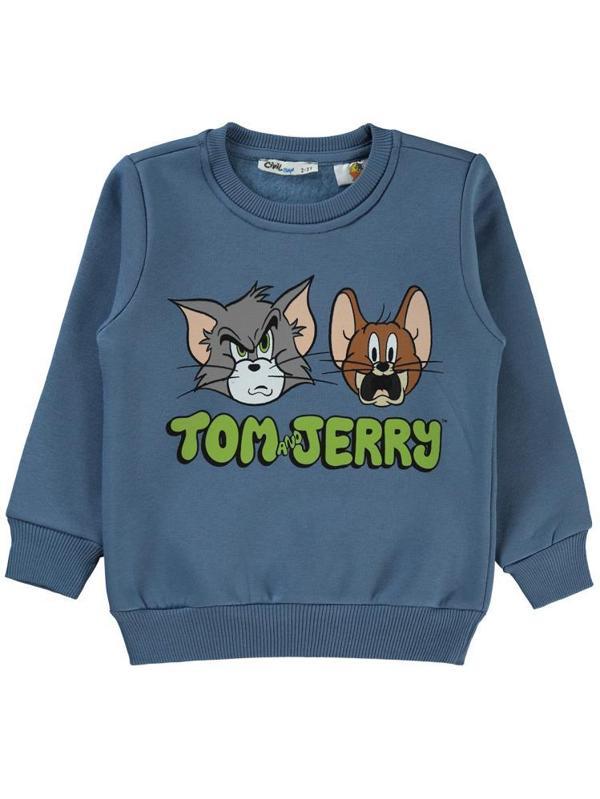 Tom And Jerry Baskılı 2-5 Yaş Sweatshirt - Mavi2-3 Yaş - Image 1