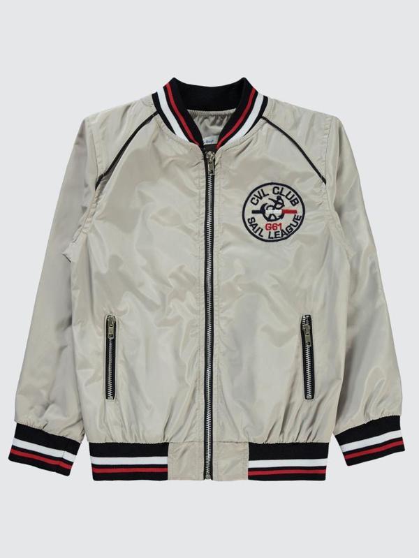 Civil Boys Nakışlı 6-9 Yaş Ceket - Gri6-7 Yaş - Image 1