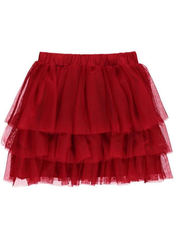 Civil Girls Kat Kat Tütülü Etek 4-9 Yaş Etek - Kırmızı8-9 Yaş - Image 1