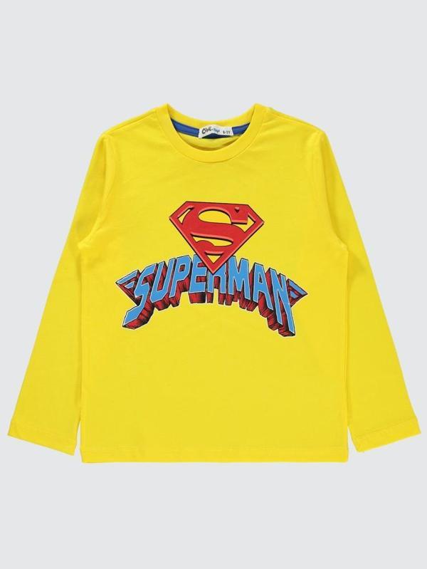Superman Baskılı 6-9 Yaş Sweatshirt - Sarı9-10 Yaş - Image 1