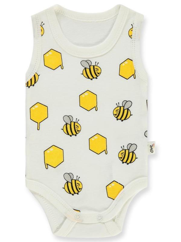 Civil Baby Arı Empirme Baskılı Sfr.Kol1-36 Ay Çıtçıtlı Badi - Ekru24-36 Ay - Image 1