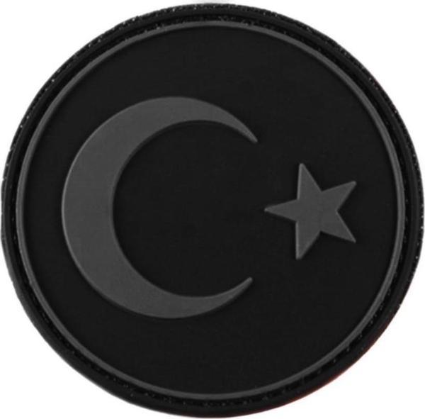 Single Sword Yuvarlak BAYRAK Plastik Patch - Peç - Image 1