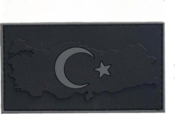 Single Sword Bayrak Plastik Kabartma Haritalı Patch - Peç - Image 1