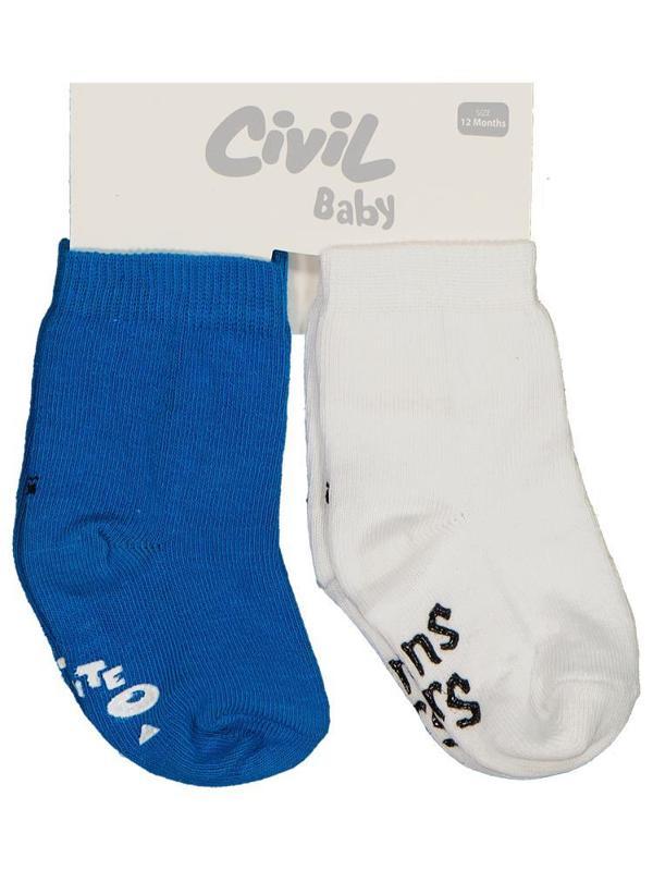 Civil Baby Monster Kaydırmaz 2'li 6- Bebek Erkek Çorap Set - Standart18 Ay - Image 1