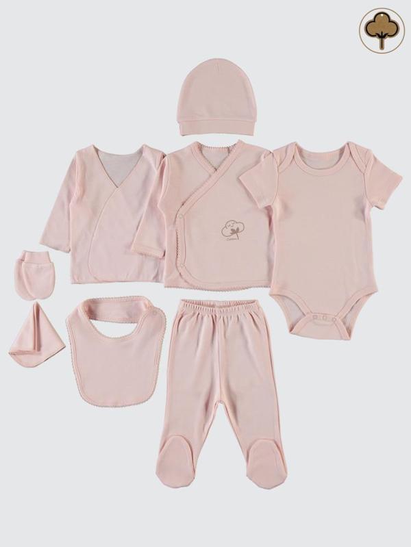 Civil Baby Bebek Organik 8'li Zıbın Takımı  - Pembe0-1 Ay - Image 1