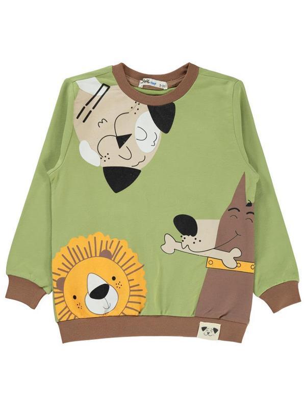 Civil Boys Cool Dog Baskılı 2-5 Yaş Sweatshirt - Yeşil2-3 Yaş - Image 1