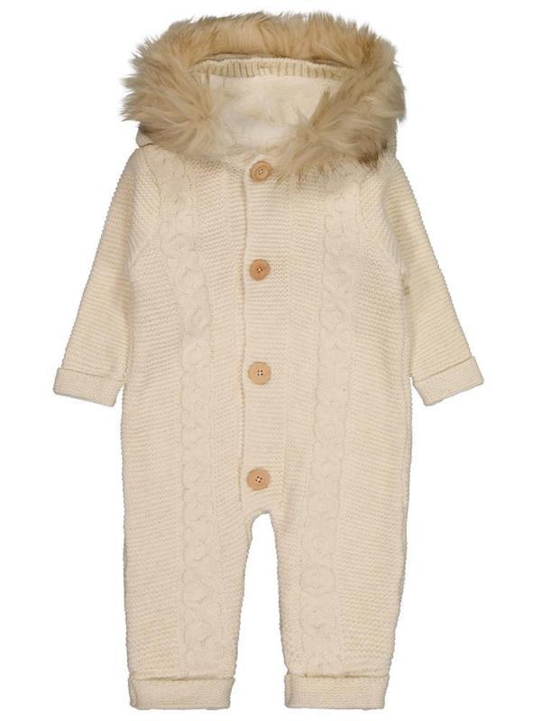 Beybek Kapşonlu 3-12 Ay Tulum - Ekru3-6 Ay - Image 1