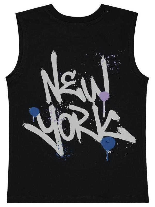 Civil Boys NYC Baskılı Sıfır Kol 10-13 Yaş Tişört - Siyah12-13 Yaş - Image 1