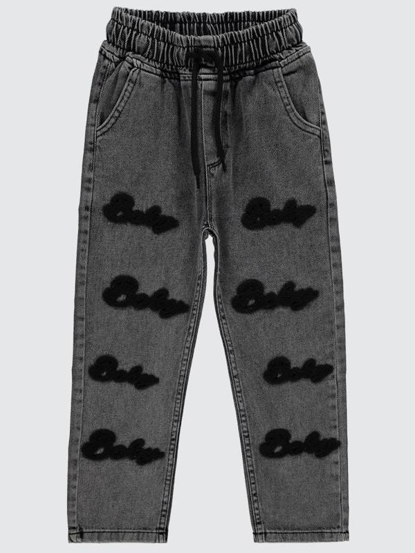 Civil Girls Süzene Nakışlı 6-9 Yaş Pantolon - Gri6-7 Yaş - Image 1