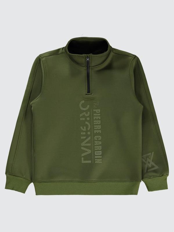Pierre Cardin Original Baskılı 10-12 Yaş Sweatshirt - Haki10-11 Yaş - Image 1