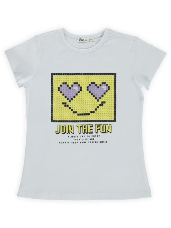 Civil Girls Pixcel Baskılı 6-9 Yaş Tişört - Beyaz6-7 Yaş - Image 1