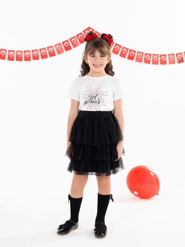 Civil Girls Girl Power 4-9 Yaş Tişört - Beyaz7-8 Yaş - Image 1