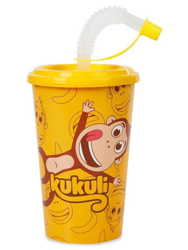 Kukuli Kapaklı Pipetli Bardak 400 ml - StandartStandart - Image 1