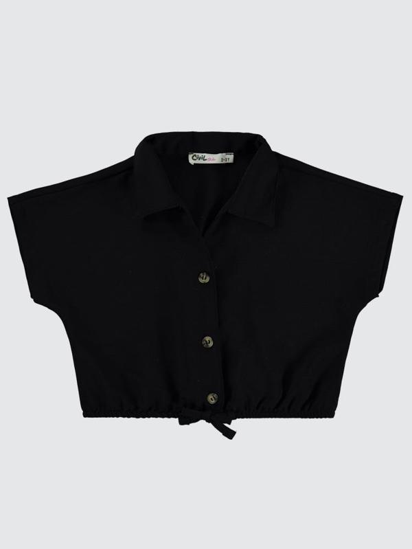 Civil Girls Beli Büzgülü 2-5 Yaş Gömlek - Siyah2-3 Yaş - Image 1