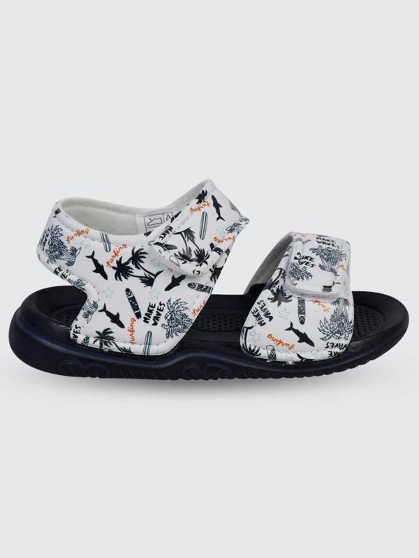 Civil Boys Palmiye Baskılı 26-30 Numara Sandalet - Beyaz30-34 - Image 1