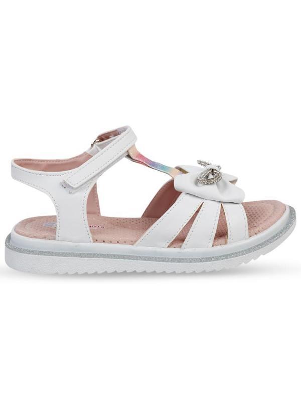 Civil Girls Fiyonklu 31-35 Numara Sandalet - Beyaz31 - Image 1