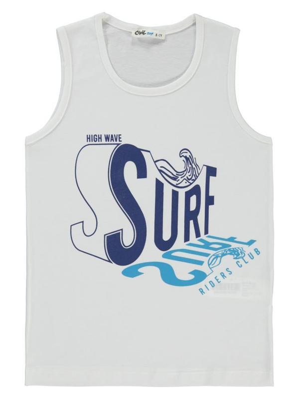 Civil Boys Surf Baskılı 6-9 Yaş Tişört - Beyaz6-7 Yaş - Image 1