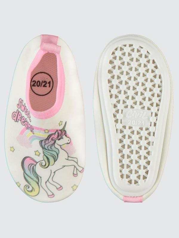 Civil Girls Unicorn Baskılı Tabanlı -24 Numara Deniz Ayakkabısı - Beyaz22 - Image 1