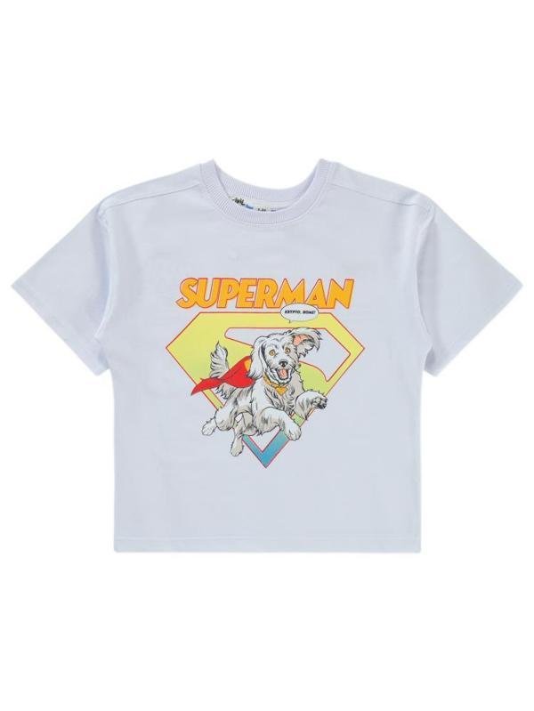 Süperman Krypto Baskılı 2-5 Yaş Tişört - Beyaz5-6 Yaş - Image 1