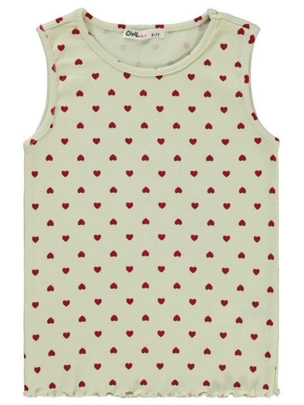 Civil Girls Kalp Empirme 6-9 Yaş Tişört - Fil Dişi8-9 Yaş - Image 1