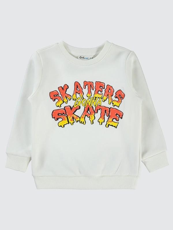 Civil Boys Skaters Gonna Baskılı 2-5 Yaş Sweatshirt - Turuncu2-3 Yaş - Image 1