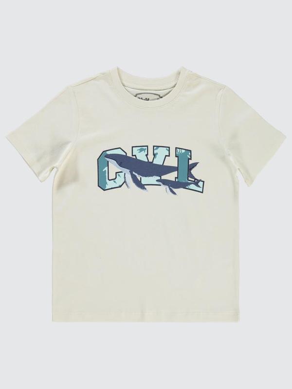 Civil Boys Cvl Balina Baskılı 10-13 Yaş Tişört - Fil Dişi10-11 Yaş - Image 1