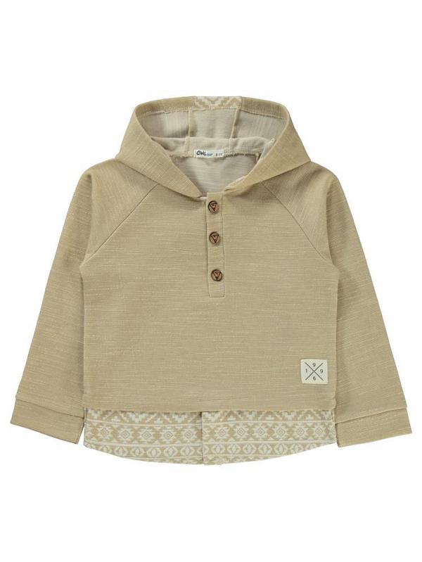 Civil Boys Kapşonu Etnik Deneli 6-9 Yaş Sweatshirt - Ekru6-7 Yaş - Image 1