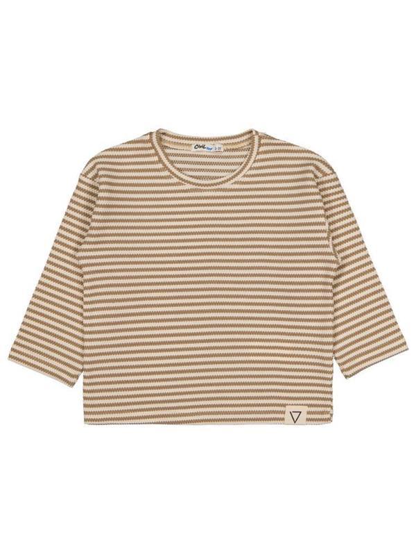 V23259 Civil Boys Petek Çizgili 2-5 Yaş Sweatshirt - Kahverengi2-3 Yaş - Image 1