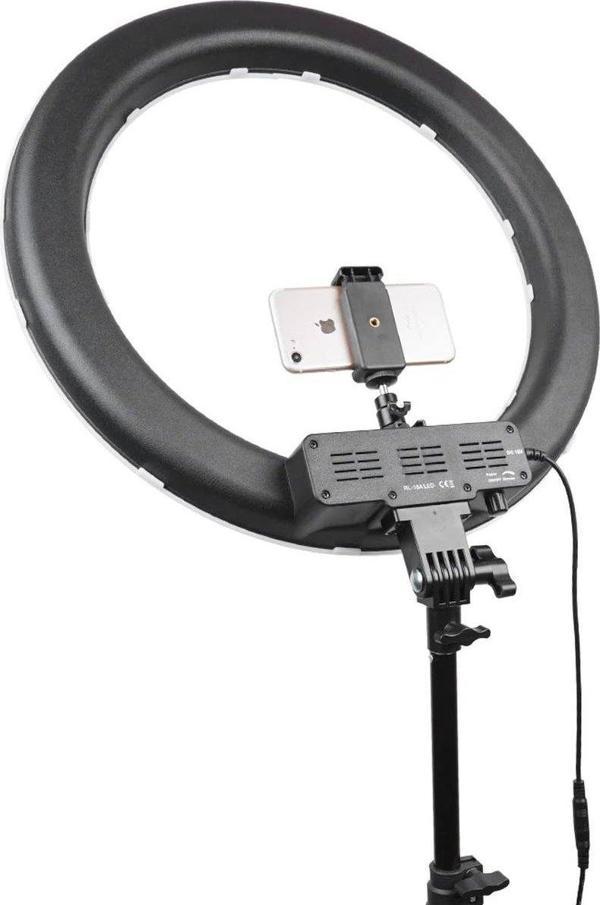 Newface RL-21 Selfie Işığı Tripodlu Kumandalı, Çantalı, 3 Telefon Tutuculu, Hassas Ayarlı Ring Light - Image 1