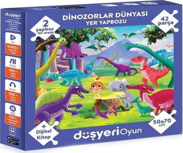 Düşyeri Dinozorlar 50x70 cm 42 Parça Puzzle - Image 1