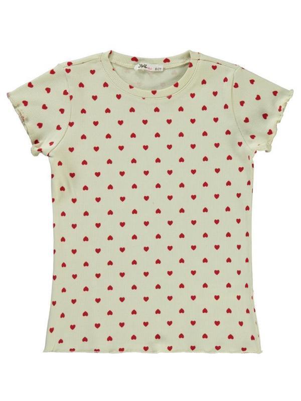 Civil Girls Kalp Empirme 6-9 Yaş Tişört - Fil Dişi8-9 Yaş - Image 1