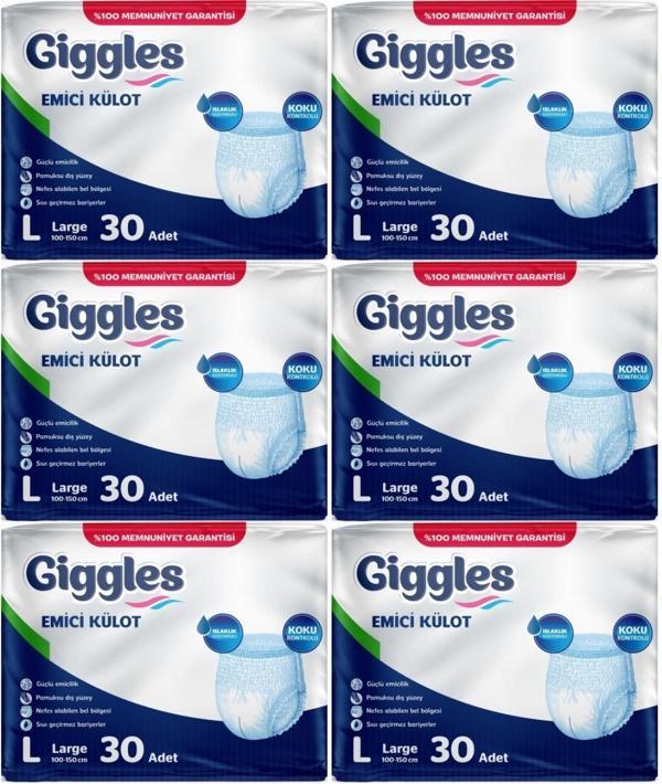 Giggles Hasta Bezi Yetişkin Emici Külot L-Büyük 180 Adet (6PK*30) - Image 1