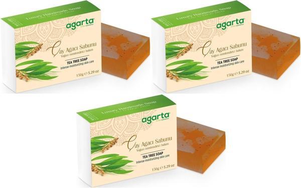 Agarta El Yapımı Doğal Sabun 150GR Çay Ağacı (3 Lü Set) - Image 1