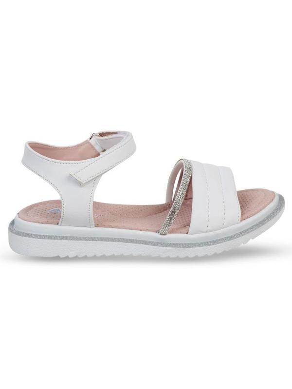 Civil Girls Cırtlı 31-35 Numara Sandalet - Beyaz31 - Image 1
