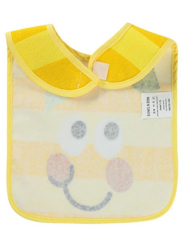 Civil Baby Çizgili Gülen Yüz Mama Önlüğü - SarıStandart - Image 1