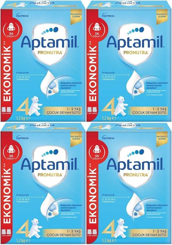 Nutrıcıa Aptamil Pronutra 1200GR Devam Sütü No:4 (1-2 Yaş) (4 Lü Set) - Image 1