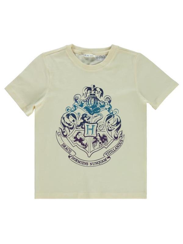 Harry Potter Logo Baskılı 6-9 Yaş Tişört - Fil Dişi7-8 Yaş - Image 1