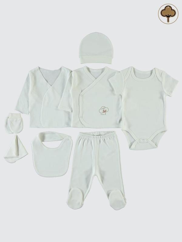 Civil Baby Bebek Organik 8'li Zıbın Takımı  - Ekru0-1 Ay - Image 1