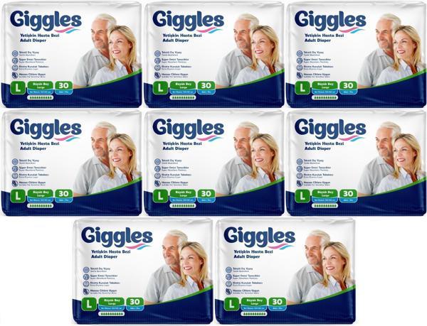 Giggles Hasta Bezi Yetişkin Bel Bantlı Tekstil Yüzey Büyük - Large (L) 240 Adet (8PK*30) - Image 1