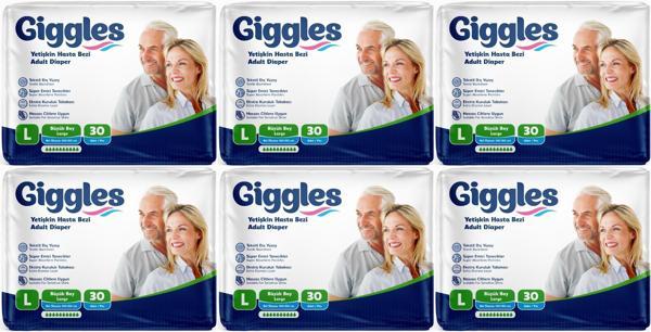 Giggles Hasta Bezi Yetişkin Bel Bantlı Tekstil Yüzey Büyük - Large (L) 180 Adet (6PK*30) - Image 1