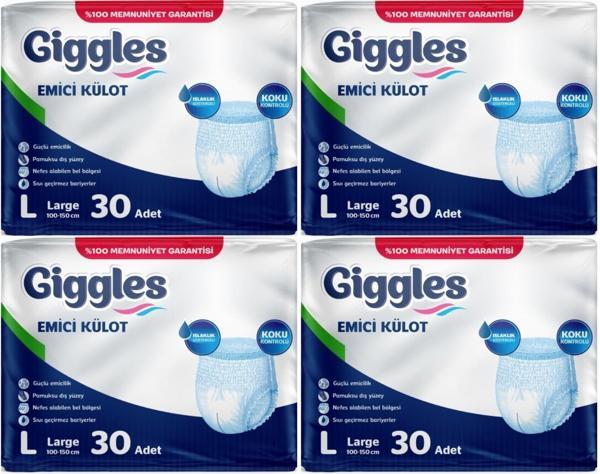 Giggles Hasta Bezi Yetişkin Emici Külot L-Büyük 120 Adet (4PK*30) - Image 1