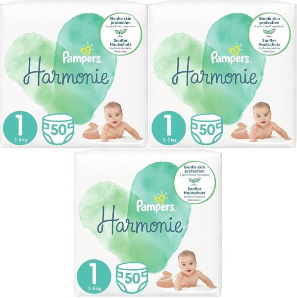 Prima Pampers Harmonie Bebek Bezi Beden:1 (2-5Kg) Yeni Doğan 150 Adet Aylık Ultra Fırsat Pk - Image 1