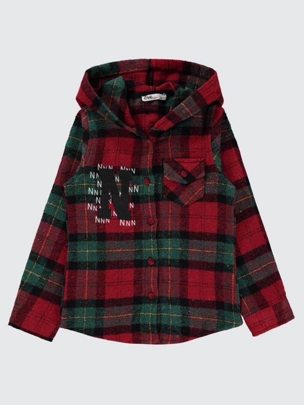 Civil Girls N Baskılı 6-9 Yaş Gömlek - Yeşil7-8 Yaş - Image 1